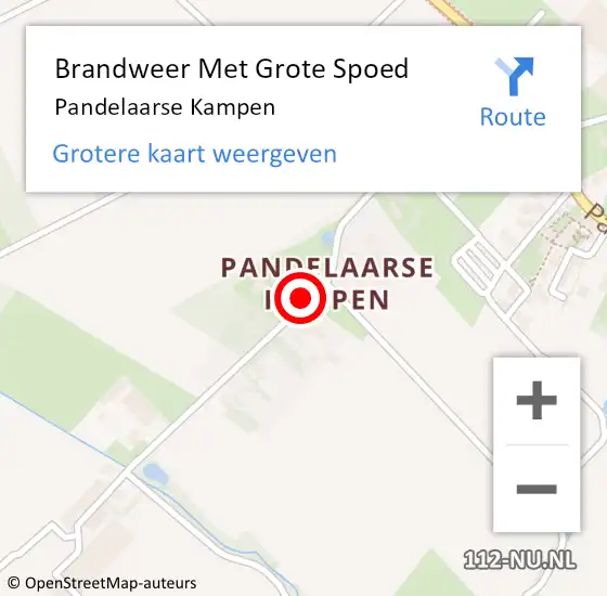 Locatie op kaart van de 112 melding: Brandweer Met Grote Spoed Naar Pandelaarse Kampen op 26 oktober 2014 18:54