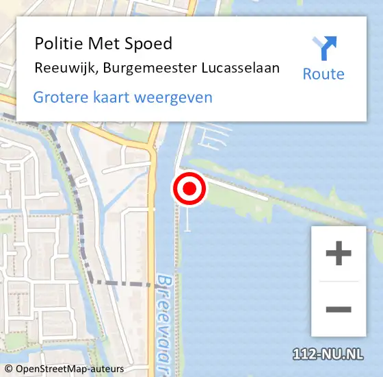 Locatie op kaart van de 112 melding: Politie Met Spoed Naar Reeuwijk, Burgemeester Lucasselaan op 12 november 2024 16:48