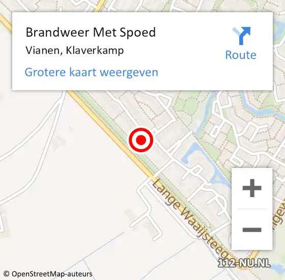 Locatie op kaart van de 112 melding: Brandweer Met Spoed Naar Vianen, Klaverkamp op 12 november 2024 16:49