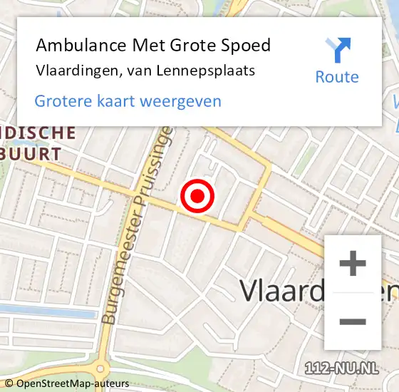 Locatie op kaart van de 112 melding: Ambulance Met Grote Spoed Naar Vlaardingen, van Lennepsplaats op 12 november 2024 17:17