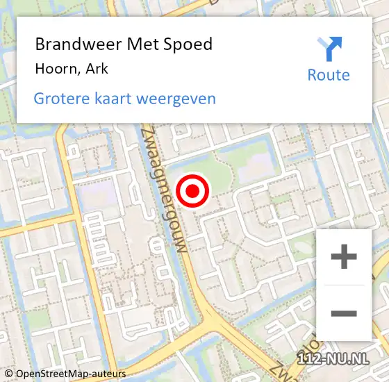 Locatie op kaart van de 112 melding: Brandweer Met Spoed Naar Hoorn, Ark op 12 november 2024 18:00