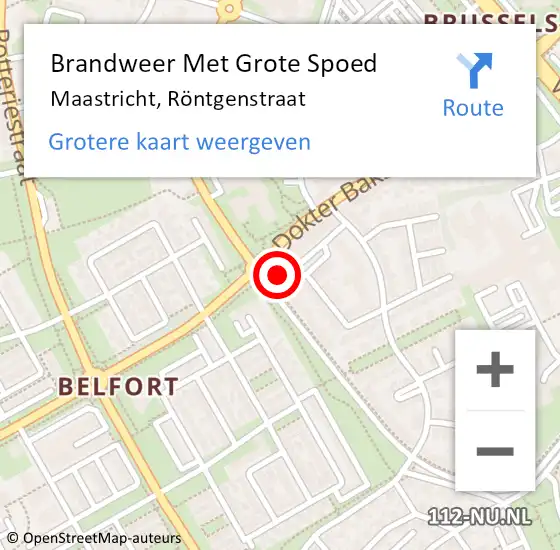 Locatie op kaart van de 112 melding: Brandweer Met Grote Spoed Naar Maastricht, Röntgenstraat op 12 november 2024 18:11