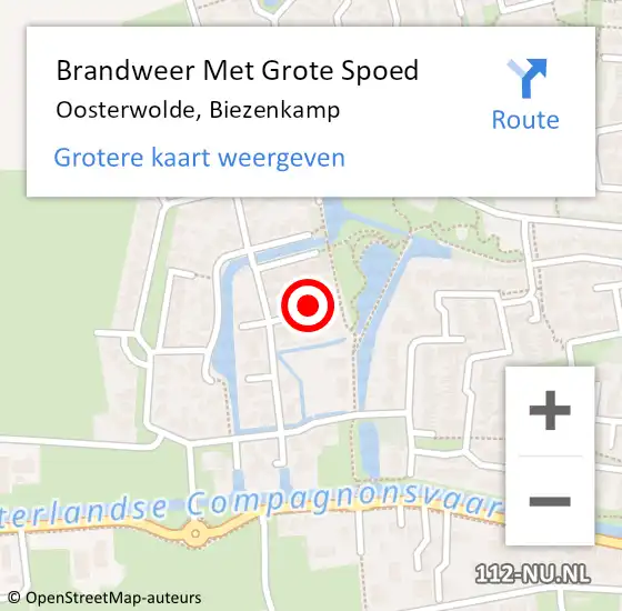 Locatie op kaart van de 112 melding: Brandweer Met Grote Spoed Naar Oosterwolde, Biezenkamp op 12 november 2024 18:19