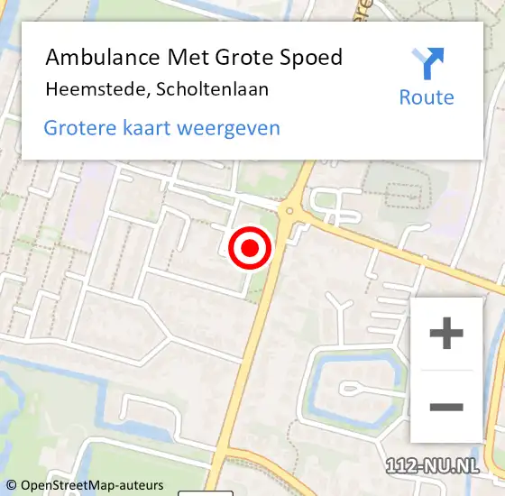 Locatie op kaart van de 112 melding: Ambulance Met Grote Spoed Naar Heemstede, Scholtenlaan op 12 november 2024 18:25