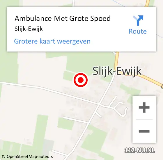 Locatie op kaart van de 112 melding: Ambulance Met Grote Spoed Naar Slijk-Ewijk op 12 november 2024 18:42