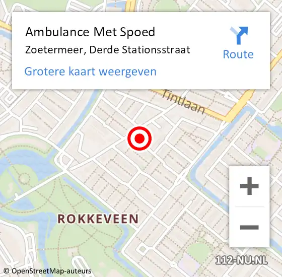 Locatie op kaart van de 112 melding: Ambulance Met Spoed Naar Zoetermeer, Derde Stationsstraat op 12 november 2024 19:21