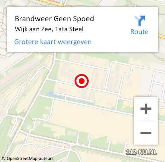 Locatie op kaart van de 112 melding: Brandweer Geen Spoed Naar Wijk aan Zee, Tata Steel op 12 november 2024 19:30