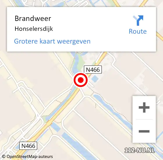 Locatie op kaart van de 112 melding: Brandweer Honselersdijk op 12 november 2024 19:42