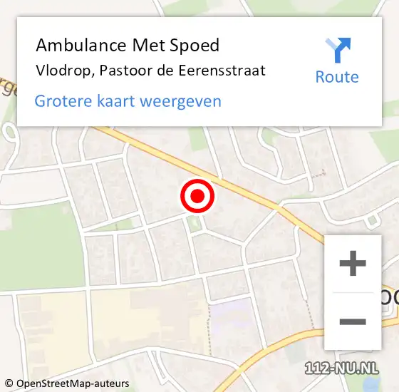 Locatie op kaart van de 112 melding: Ambulance Met Spoed Naar Vlodrop, Pastoor de Eerensstraat op 12 november 2024 20:18