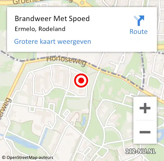 Locatie op kaart van de 112 melding: Brandweer Met Spoed Naar Ermelo, Rodeland op 12 november 2024 20:34