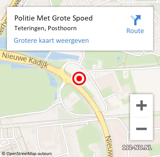 Locatie op kaart van de 112 melding: Politie Met Grote Spoed Naar Teteringen, Posthoorn op 12 november 2024 21:07