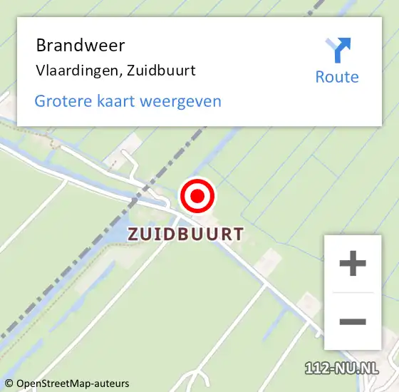 Locatie op kaart van de 112 melding: Brandweer Vlaardingen, Zuidbuurt op 12 november 2024 21:25