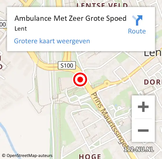 Locatie op kaart van de 112 melding: Ambulance Met Zeer Grote Spoed Naar Lent op 12 november 2024 21:28