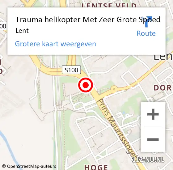 Locatie op kaart van de 112 melding: Trauma helikopter Met Zeer Grote Spoed Naar Lent op 12 november 2024 21:33