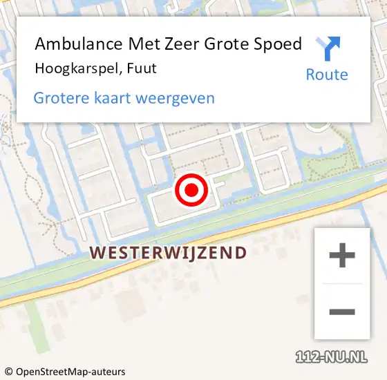 Locatie op kaart van de 112 melding: Ambulance Met Zeer Grote Spoed Naar Hoogkarspel, Fuut op 12 november 2024 23:40