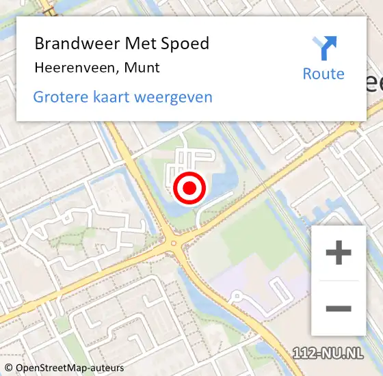 Locatie op kaart van de 112 melding: Brandweer Met Spoed Naar Heerenveen, Munt op 13 november 2024 01:03