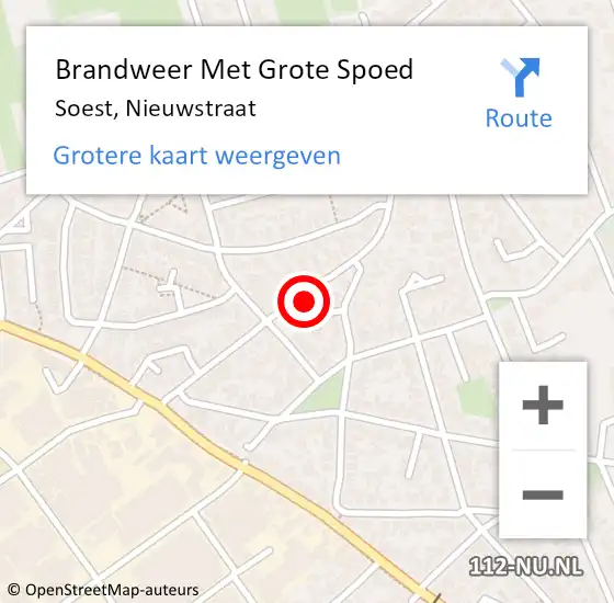 Locatie op kaart van de 112 melding: Brandweer Met Grote Spoed Naar Soest, Nieuwstraat op 13 november 2024 01:22