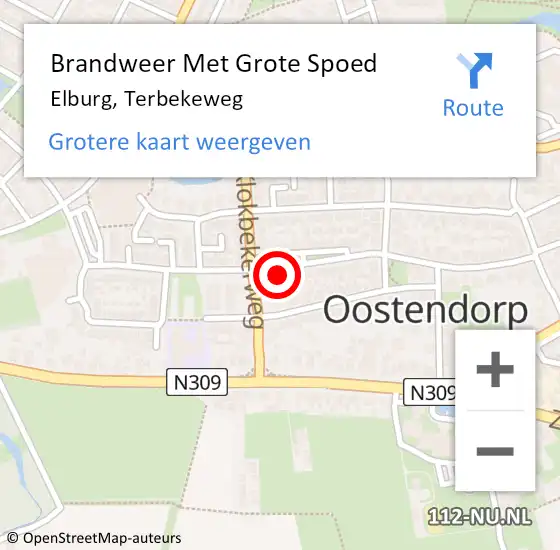 Locatie op kaart van de 112 melding: Brandweer Met Grote Spoed Naar Elburg, Terbekeweg op 13 november 2024 01:45