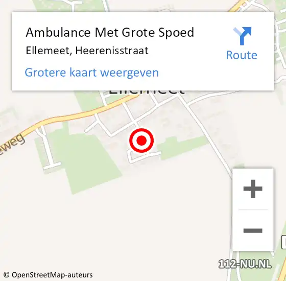 Locatie op kaart van de 112 melding: Ambulance Met Grote Spoed Naar Ellemeet, Heerenisstraat op 26 oktober 2014 20:08