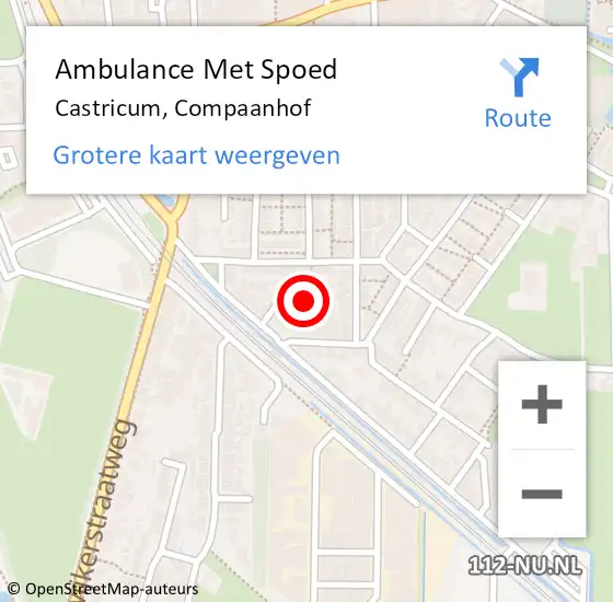 Locatie op kaart van de 112 melding: Ambulance Met Spoed Naar Castricum, Compaanhof op 13 november 2024 01:46