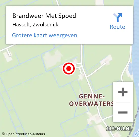 Locatie op kaart van de 112 melding: Brandweer Met Spoed Naar Hasselt, Zwolsedijk op 13 november 2024 01:54