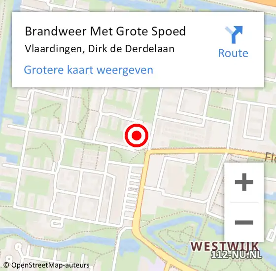 Locatie op kaart van de 112 melding: Brandweer Met Grote Spoed Naar Vlaardingen, Dirk de Derdelaan op 13 november 2024 03:17