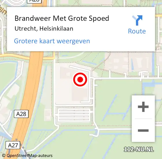 Locatie op kaart van de 112 melding: Brandweer Met Grote Spoed Naar Utrecht, Helsinkilaan op 13 november 2024 03:56