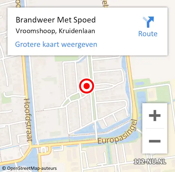 Locatie op kaart van de 112 melding: Brandweer Met Spoed Naar Vroomshoop, Kruidenlaan op 13 november 2024 04:04