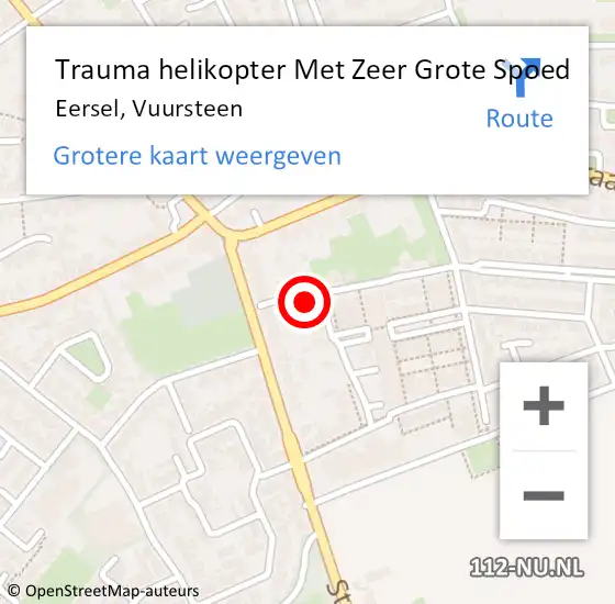 Locatie op kaart van de 112 melding: Trauma helikopter Met Zeer Grote Spoed Naar Eersel, Vuursteen op 13 november 2024 06:32