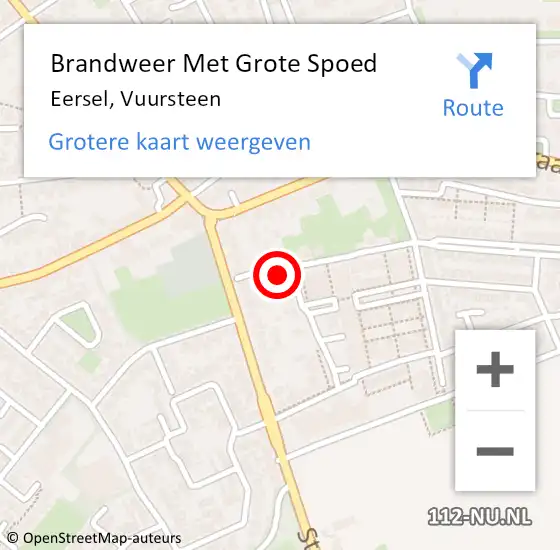 Locatie op kaart van de 112 melding: Brandweer Met Grote Spoed Naar Eersel, Vuursteen op 13 november 2024 06:34