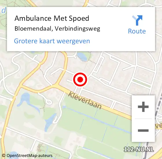 Locatie op kaart van de 112 melding: Ambulance Met Spoed Naar Bloemendaal, Verbindingsweg op 13 november 2024 06:49