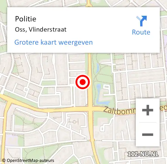 Locatie op kaart van de 112 melding: Politie Oss, Vlinderstraat op 13 november 2024 08:24