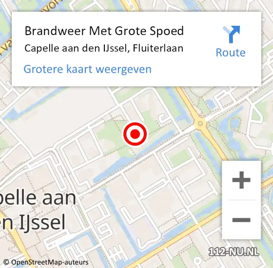 Locatie op kaart van de 112 melding: Brandweer Met Grote Spoed Naar Capelle aan den IJssel, Fluiterlaan op 13 november 2024 08:39