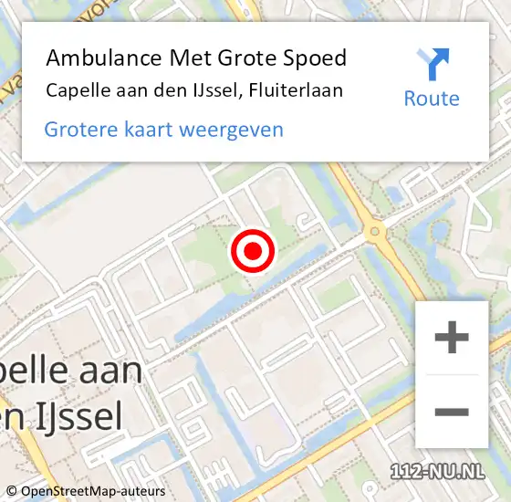 Locatie op kaart van de 112 melding: Ambulance Met Grote Spoed Naar Capelle aan den IJssel, Fluiterlaan op 13 november 2024 08:40