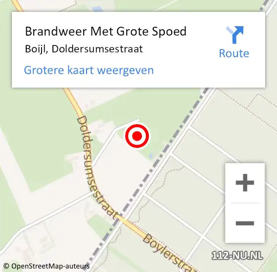 Locatie op kaart van de 112 melding: Brandweer Met Grote Spoed Naar Boijl, Doldersumsestraat op 13 november 2024 08:59