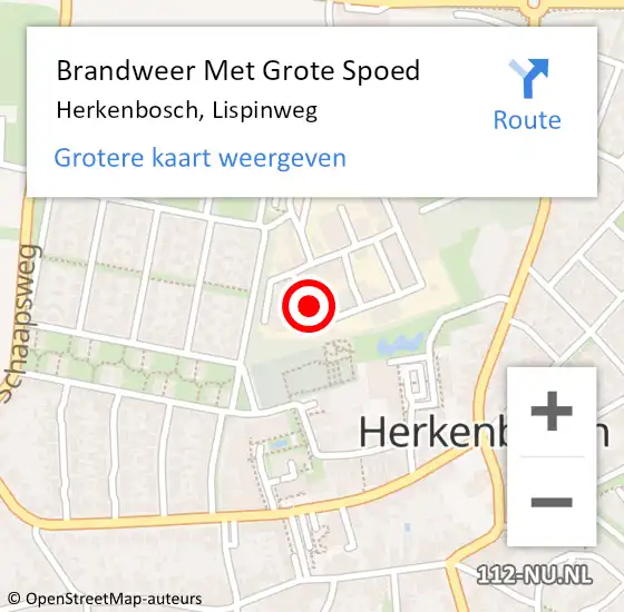 Locatie op kaart van de 112 melding: Brandweer Met Grote Spoed Naar Herkenbosch, Lispinweg op 13 november 2024 09:02