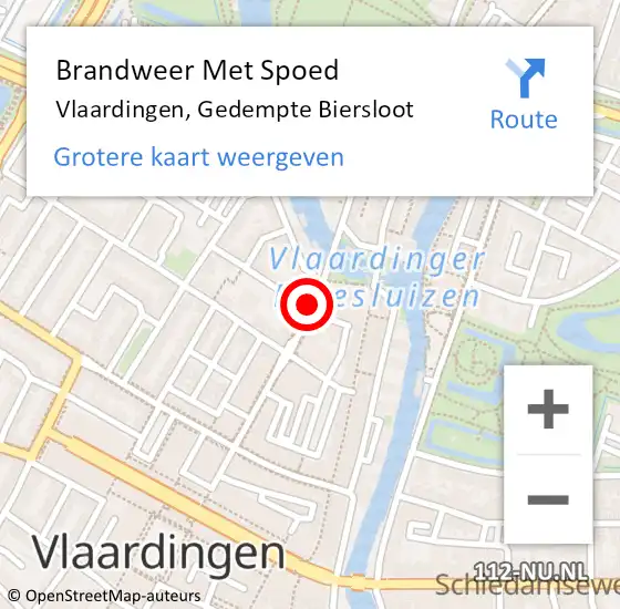 Locatie op kaart van de 112 melding: Brandweer Met Spoed Naar Vlaardingen, Gedempte Biersloot op 13 november 2024 09:08