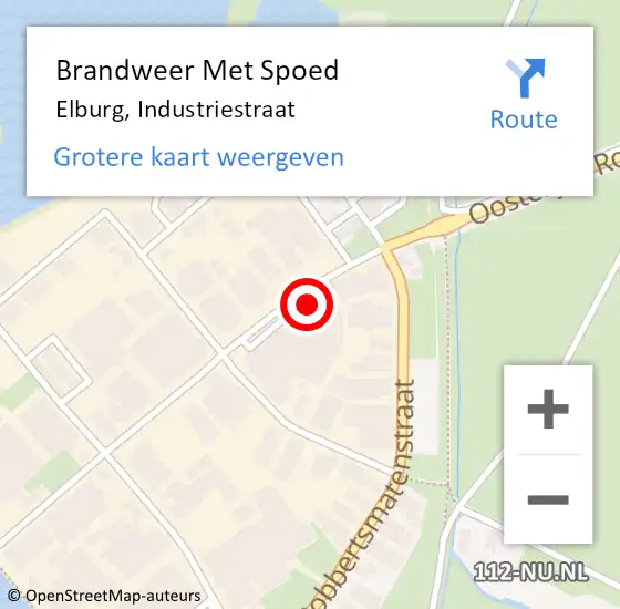 Locatie op kaart van de 112 melding: Brandweer Met Spoed Naar Elburg, Industriestraat op 13 november 2024 10:18