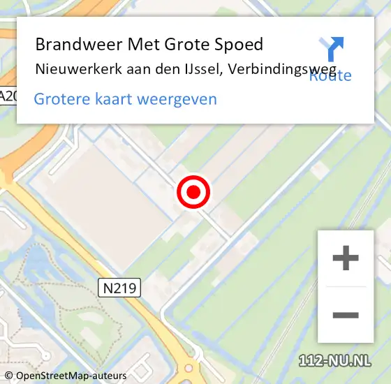 Locatie op kaart van de 112 melding: Brandweer Met Grote Spoed Naar Nieuwerkerk aan den IJssel, Verbindingsweg op 13 november 2024 10:25