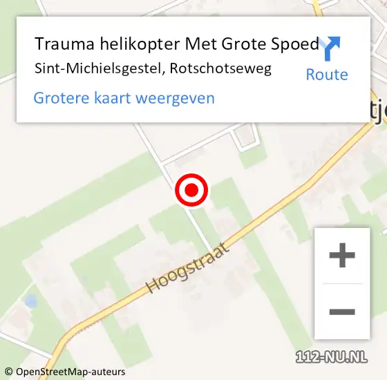 Locatie op kaart van de 112 melding: Trauma helikopter Met Grote Spoed Naar Sint-Michielsgestel, Rotschotseweg op 13 november 2024 10:29