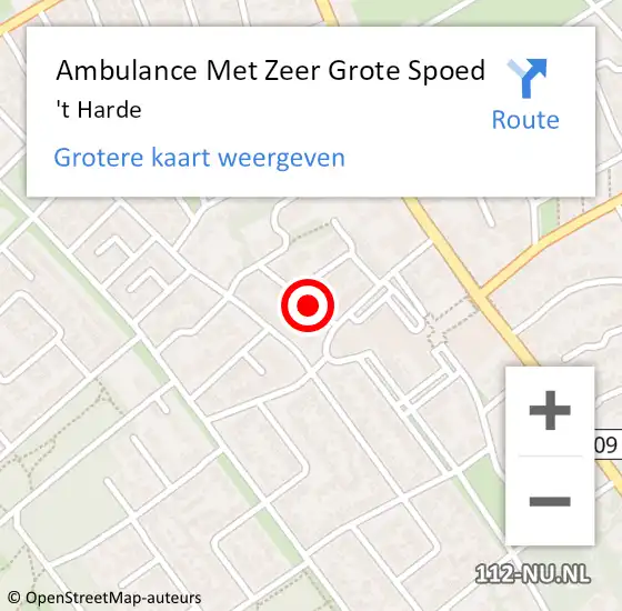 Locatie op kaart van de 112 melding: Ambulance Met Zeer Grote Spoed Naar 't Harde op 13 november 2024 10:33