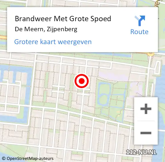 Locatie op kaart van de 112 melding: Brandweer Met Grote Spoed Naar De Meern, Zijpenberg op 13 november 2024 11:26