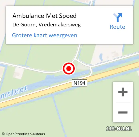 Locatie op kaart van de 112 melding: Ambulance Met Spoed Naar De Goorn, Vredemakersweg op 13 november 2024 11:37