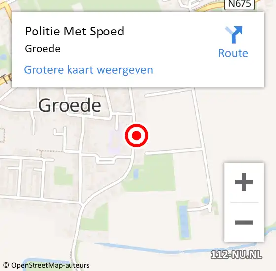 Locatie op kaart van de 112 melding: Politie Met Spoed Naar Groede op 13 november 2024 11:53