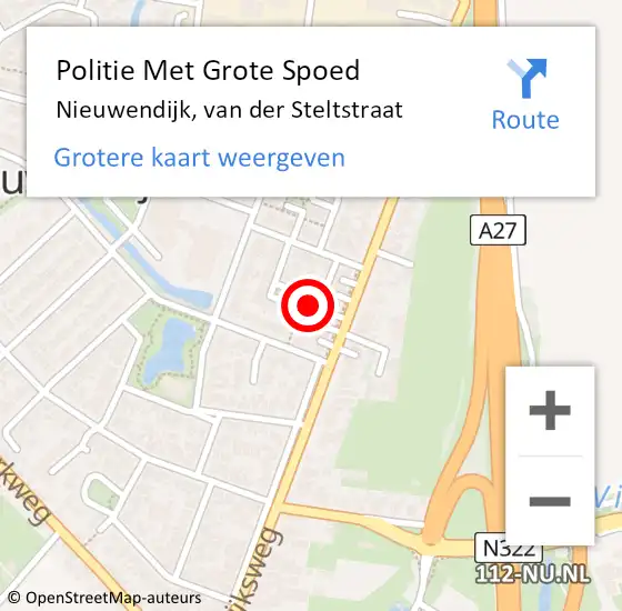 Locatie op kaart van de 112 melding: Politie Met Grote Spoed Naar Nieuwendijk, van der Steltstraat op 13 november 2024 12:14