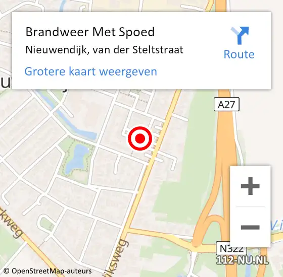 Locatie op kaart van de 112 melding: Brandweer Met Spoed Naar Nieuwendijk, van der Steltstraat op 13 november 2024 12:21