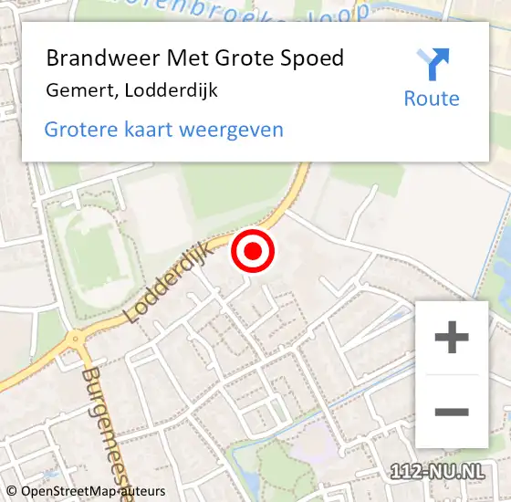 Locatie op kaart van de 112 melding: Brandweer Met Grote Spoed Naar Gemert, Lodderdijk op 13 november 2024 12:22