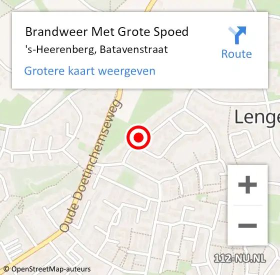 Locatie op kaart van de 112 melding: Brandweer Met Grote Spoed Naar 's-Heerenberg, Batavenstraat op 13 november 2024 13:37