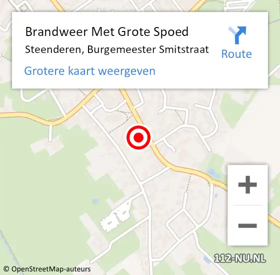 Locatie op kaart van de 112 melding: Brandweer Met Grote Spoed Naar Steenderen, Burgemeester Smitstraat op 13 november 2024 13:43