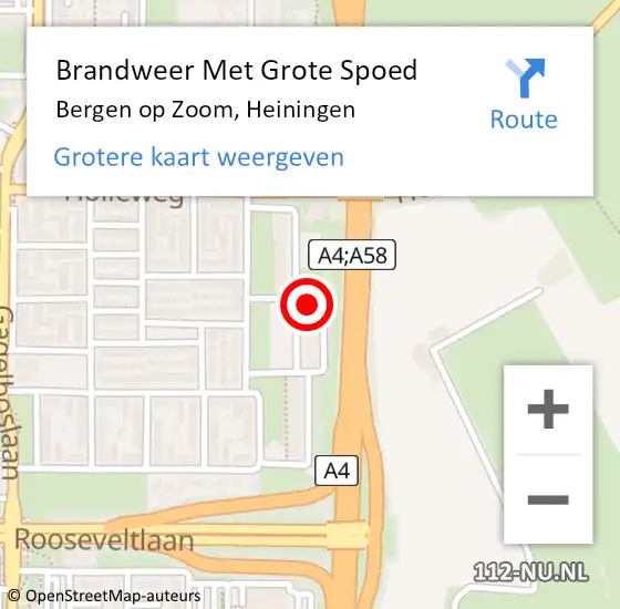 Locatie op kaart van de 112 melding: Brandweer Met Grote Spoed Naar Bergen op Zoom, Heiningen op 13 november 2024 13:46